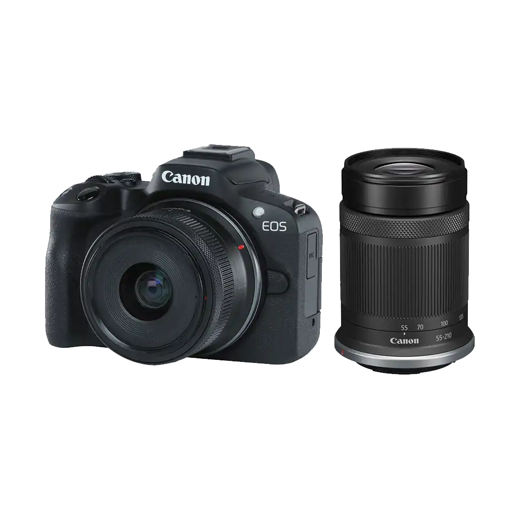 Canon EOS R50 Mirrorless Camera with RF-S 18-45mm f/4.5-6.3 IS STM & RF-S 55-210mm f/5-7.1 IS STM Lenses