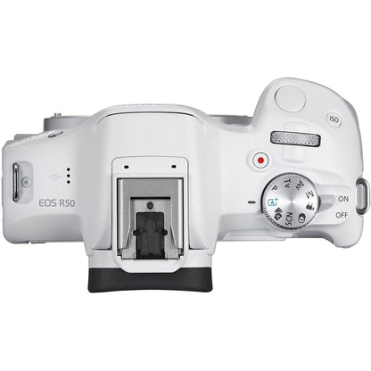 Canon EOS R50 + 18-45mm Mirrorless Camera Kit ((White)