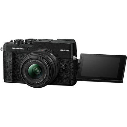 OM SYSTEM PEN Black Mirrorless Camera with 14–42mm III Lens