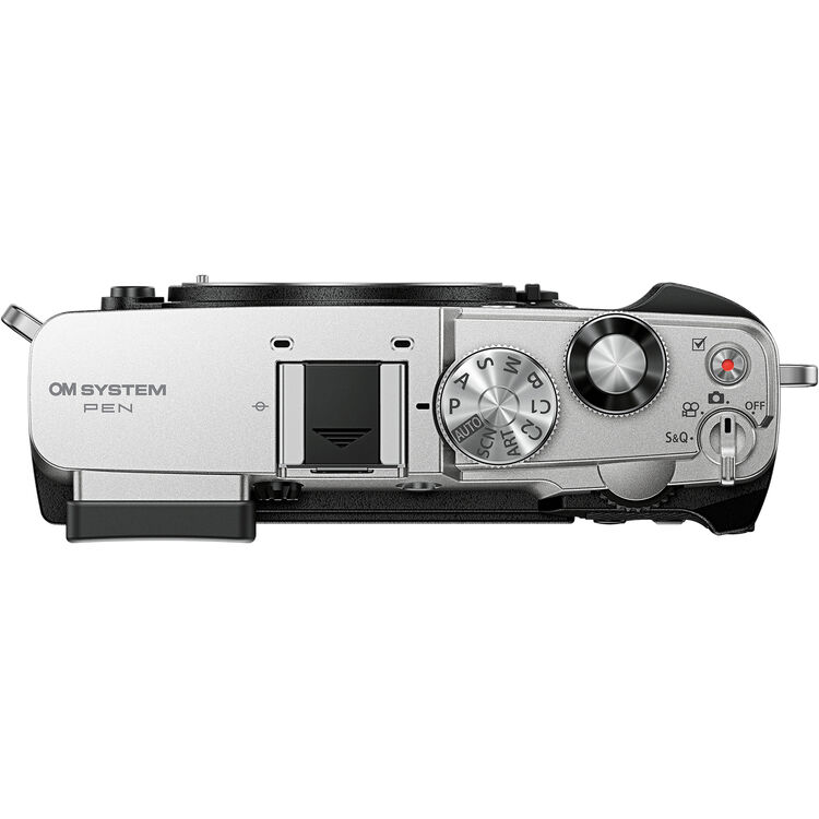OM SYSTEM PEN Silver Mirrorless Camera with 14–42mm III Lens