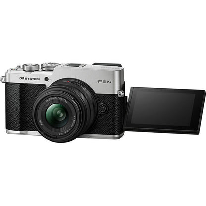 OM SYSTEM PEN Silver Mirrorless Camera with 14–42mm III Lens